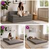 Folding Sofa Bed Light Grey 120 x 60 x 49 cm Fabric