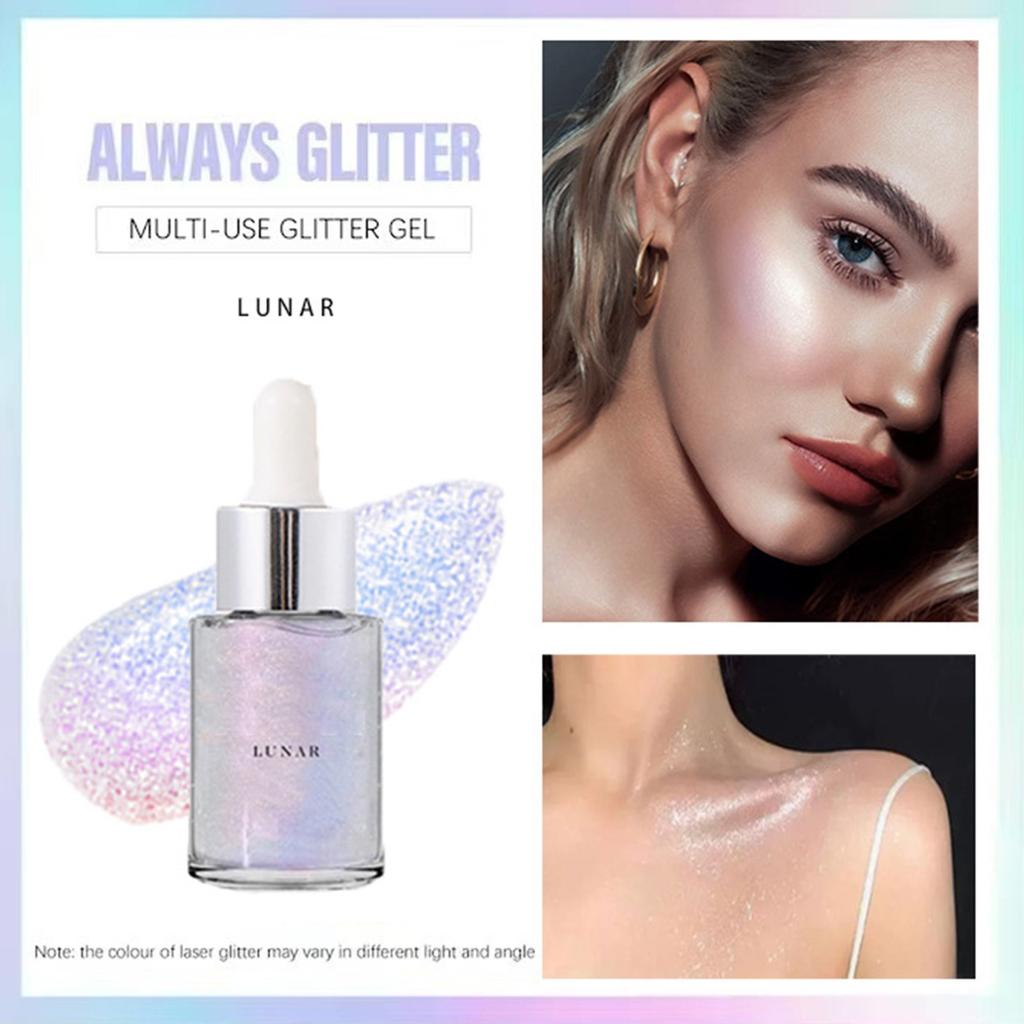 Body Shiny Oil Moisturizing Long Lasting Body Luminizer Face Brightening Liquid Shiny Body Glow Body Glitter Oil Highlighter Summer Glowing 30ml
