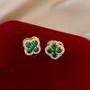 French retro zircon flower earrings, stud earrings, exquisite temperament earrings, niche design