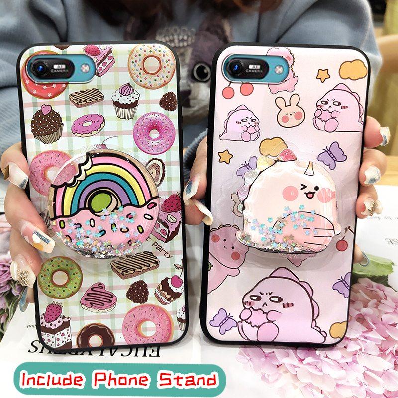 TPU Glitzer Handyhülle für Itel A25/A35/A25 Pro niedlich Hautgefühl Silikon Drehbarer Ständer Stoßfest Handylinsenschutz