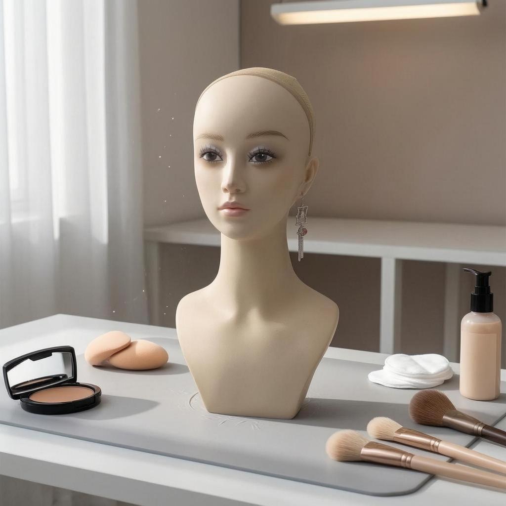 Female Mannequin Head Seamless Bust Matte Finish Realistic