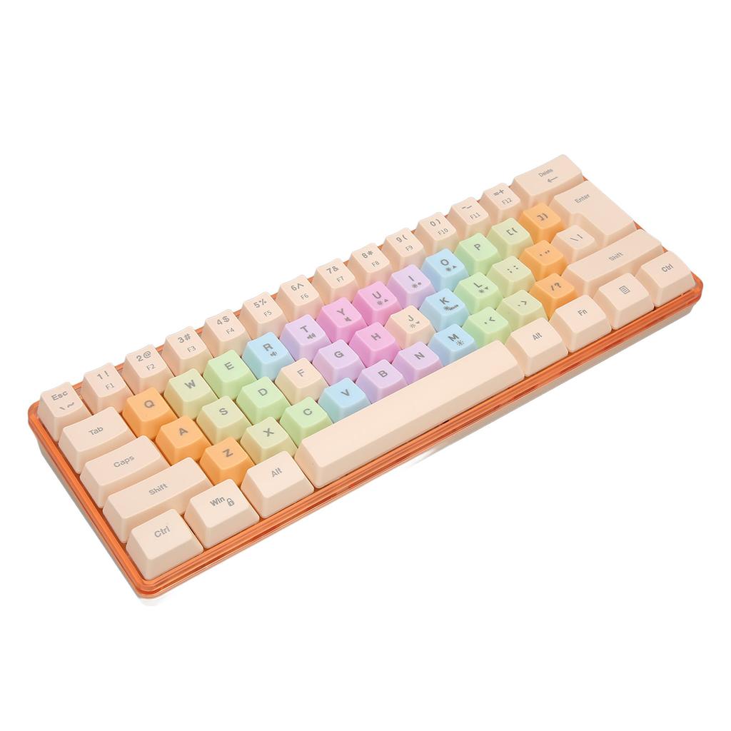61 Keys Mechanical Keyboard RGB Backlight Colorful Keycaps Mini Wired Mechanical Keyboard for