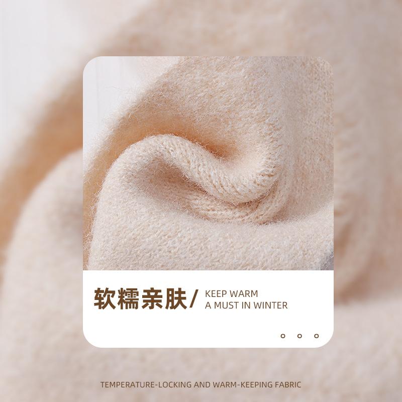 Solid color knitted scarf women's autumn and winter thickened warm scarf women's birthday gift versatile couple scarf