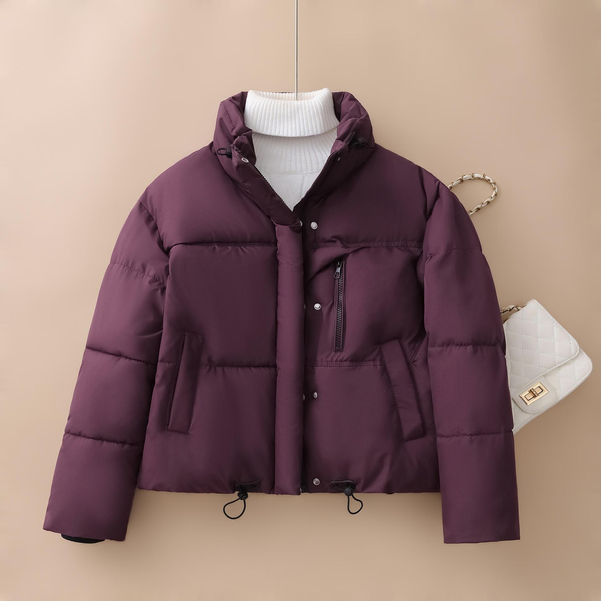 

Женская короткая хлопковая одежда 2025 новая маленькая корейская версия свободная хлопковая одежда одежда-хлеб хлопковая куртка зима M фиолетовый