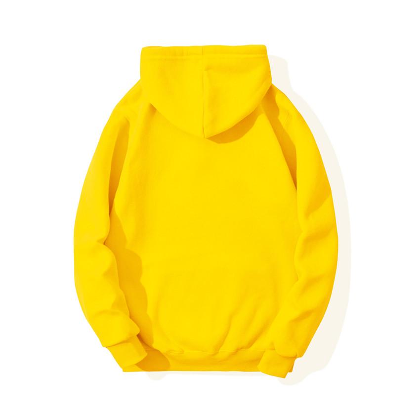 Unisex Solid Color Ribbed Cuff Hoodie Sweatshirt