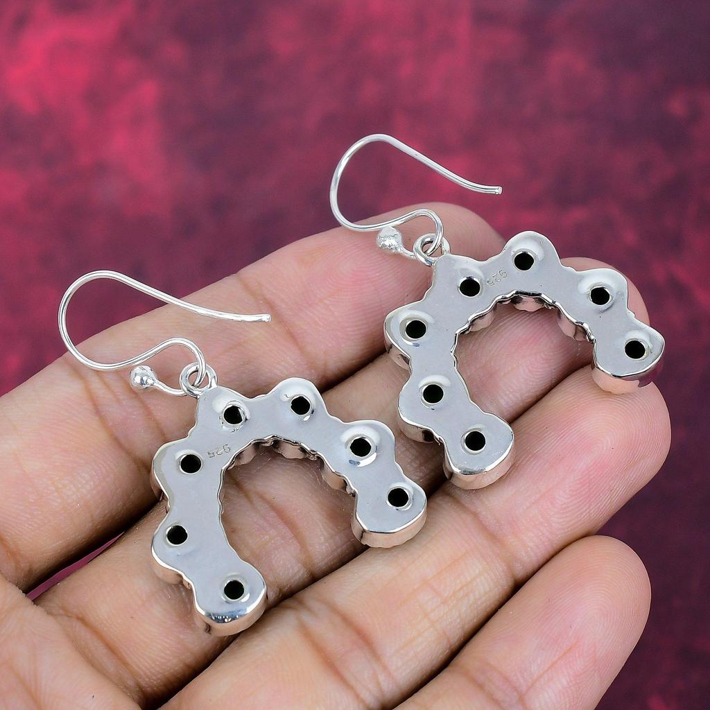 Green Copper Turquoise Handmade Gemstone Earrings, 925 Solid Sterling Silver Earrings Birthstone Jewelry, Love Forever Gift