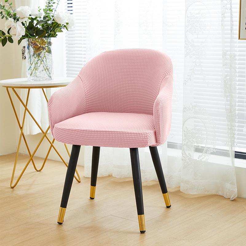 Corn Grain Fleece with Armrest Backrest Chair Cover All Seasons Universal Solid Color Curved Stool Cover