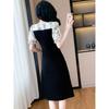Summer temperament improved cheongsam new dress Chinese slim design slim splicing small black dress