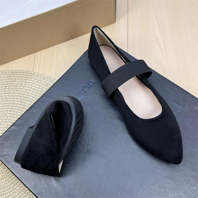 Fashion Flat Shoes for Women 2025 Spring and Autumn Ballet New French Pointed Shallow Mary Jane Shoes Large Size Women's Shoes 42 43 44