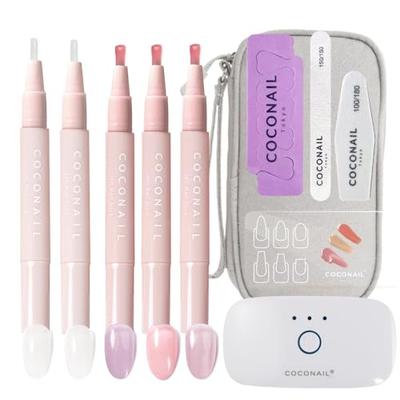 11-Piece Gel Nail Set for Beginners: HEMA-Free, Peelable Gel Nail Stickers, Self-Nail Kit, Peel-Off Gel Nail Tips, Hypoallergenic, Sheer, Easy To Appl