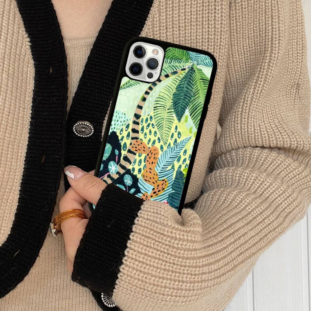 Jungle Art Illustration Snake Cats Sloth Phone Case For IPhone 17 16 15 14 13 12 11 Pro Max Plus MiNi 17Air PC+TPU Armor Cover