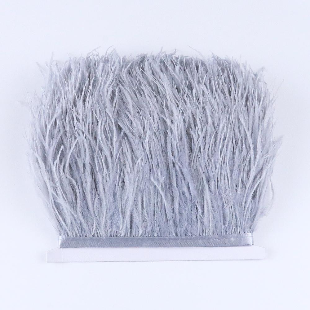 

1 Метр Натуральная Отделка из Страусиных Перьев 8-10СМ Свадебное Платье для Вечеринки DIY Швейные Аксессуары Обработка Ювелирных Изделий Лента Плюмаж Поделки 8-10CM серый