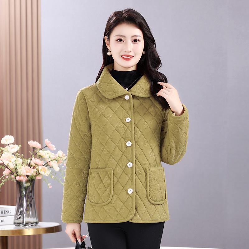 Autumn and Winter Fashi Women's Simple Plush Thickened Warm Loose Cott-padded Jacket Versatile Jacket