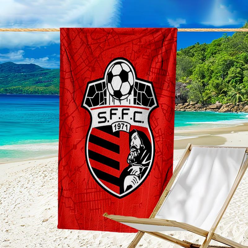 Soccer Team Crest Design Printed Beach Towel, Super Soft Microfiber, Perfect Gift Birthday, for Pool, Beach, Travel, for family and friends