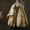 2025 Winter Women's Quilted Cotton Jacket with Double Pockets and Lapel