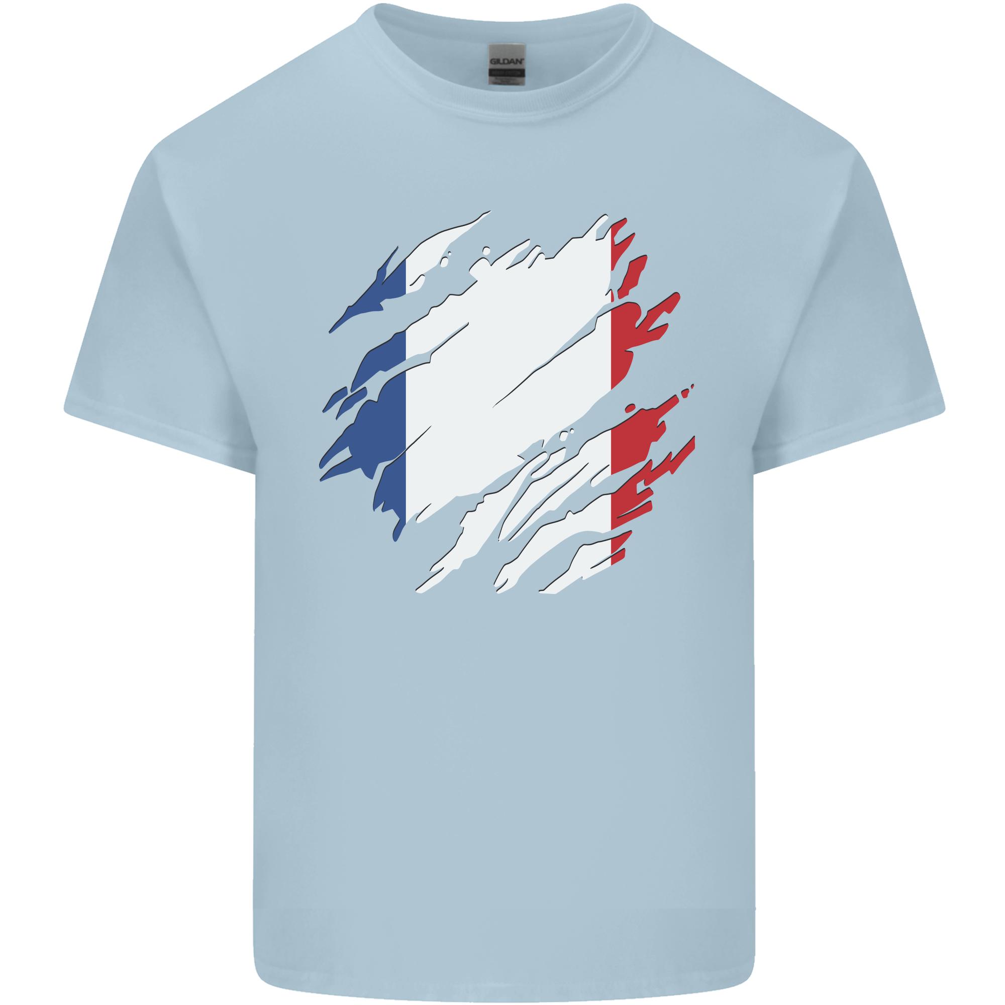 Torn France Flag French Day Football Unisexs Light Cotton Tshirt S