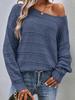 Autumn/Winter 2025 Women's Solid Color Hollow Out Drop Shoulder Sweater - Casual Loose Pullover Knitwear