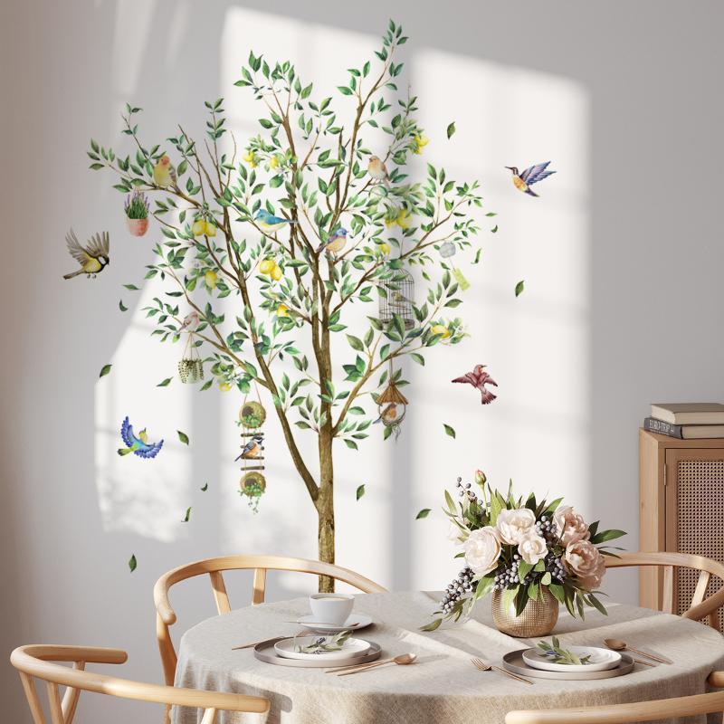 Lemon Tree Animal Wall Stickers Living Room Decoration Bedroom Home Decor Removable Wall Decals for Room Decorative Wallpapers