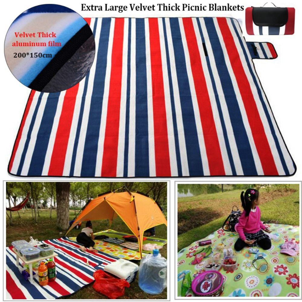 Sammet Tjock Fuktsäker Matta Bärbar Praktisk Matta Mode Ny Utomhus Camping Filt