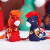 Embroidered Chinese Zodiac Horse Good Luck Letter Print New Year Mascot  Festival Gift