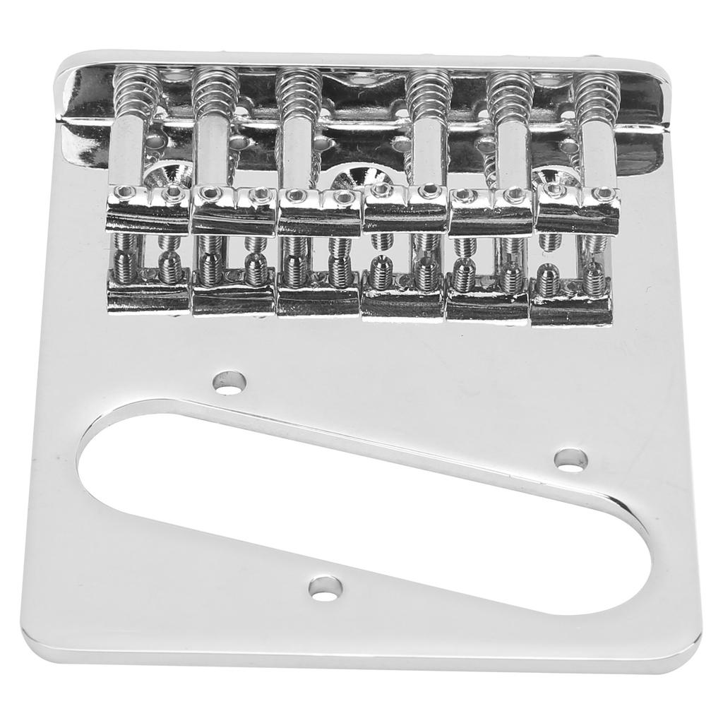 Saddle Bridge Metal Silver 6‑String Hardtail Fixed Replacement for TL Electric Guitar