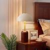 Mid-Century French Retro Solid Wood Bedside Lamp with Wabi-Sabi Style for Bedroom or Living Room