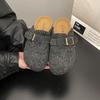 Retro round head baotou half slippers women's spring new outer wear thick-soled personalized casual cool slippers