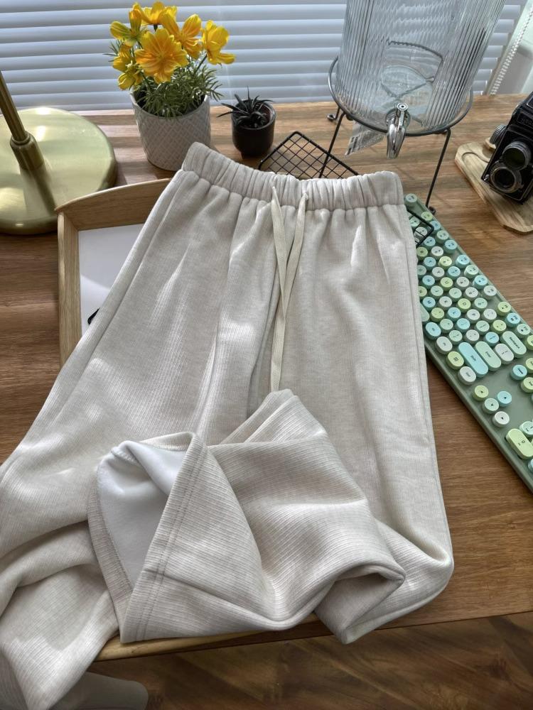 

Маленькие 145 см брюки из кашемира в японском корейском стиле с высокой талией - варианты облегающего прямого и широкого кроя для осени/зимы M (96-110 jin)