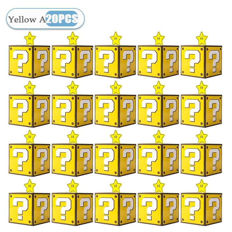 1-40 STÜCKE Fragezeichenblock Süßigkeiten Geschenkbox Geschenkbox Anime Süßigkeitenboxen Geburtstagsfeier Dekoration Kindergeschenk Verpackungsbeutel Gastgeschenktüte Box