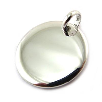 [N3968] - Silver Pendant 'Round Medal' (rhodium-plated) - 20 Mm