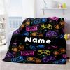 Game Consoles4 Customize Text Blanket Gift Customizable Blanket Durable Comfort for Office Chair Chair Sofa Couch All-Season Use