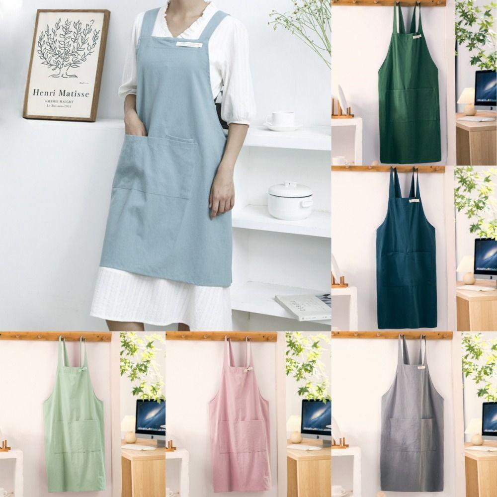 Japoński Styl Fartuch Kuchenny Krzyżowy z Tyłu Pinafore Damski Nowe Kombinezony do Pieczenia dla Dorosłych Dzieci