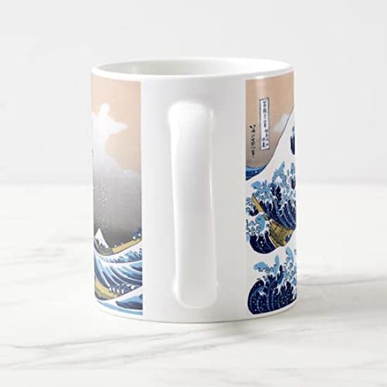 Katsushika the Great Wave Off Mug from Views of Mount Photo Mug Hokusai's "Under Kanagawa" Thirty-six Fuji (Ukiyo-e Series) (A Close-up)