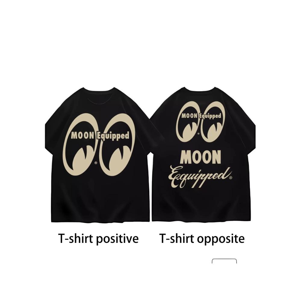 

2024 Удивительные футболки Мужская футболка Повседневная Оверсайз Базовая футболка Mooneyes Moon Equipped Speed Футболки Графическая Уличная одежда S-3XL XXXL