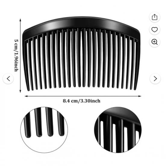 Guuyoo Plastic Side Hair Twist Comb Fine Hair Accessories, Black, White, Brown, 12 Pieces