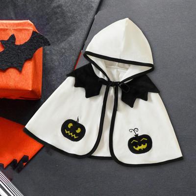 Kids Pumpkin Hooded Cape Cloak Poncho Halloween Costume Cute Roles Play Cosplay