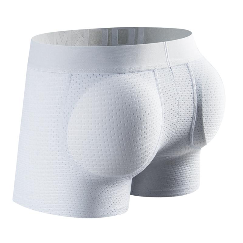 

Боксеры JOCKMAIL, брендовое мужское нижнее белье из дышащей сетки, трусы-толкатели на бедрах, модные плавки с подкладкой, спортивные шорты с подтяжкой бедер M белый