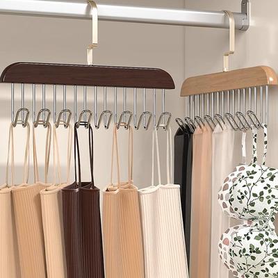 Wooden Multifunctional Underwear Hanger Save Space Women Storage Hangers Multiple Hooks Hanger