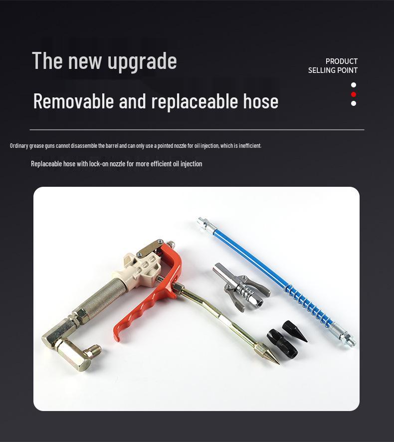 High-Pressure Pneumatic & Electric Grease Gun Set with Universal Nozzle and Oiler Accessories