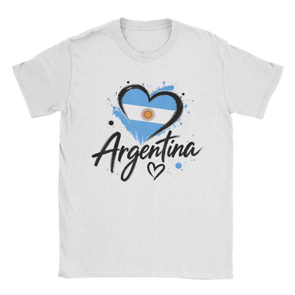 Casual Argentina Argentinian Flag Vintage Pride Tshirt For Unisex Round Collar Pure Cotton T Shirts Short Sleeve Tees Clothes