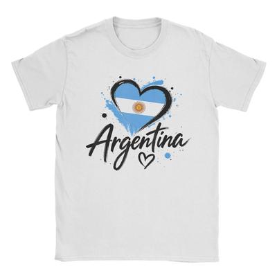 Casual Argentina Argentinian Flag Vintage Pride Tshirt For Unisex Round Collar Pure Cotton T Shirts Short Sleeve Tees Clothes