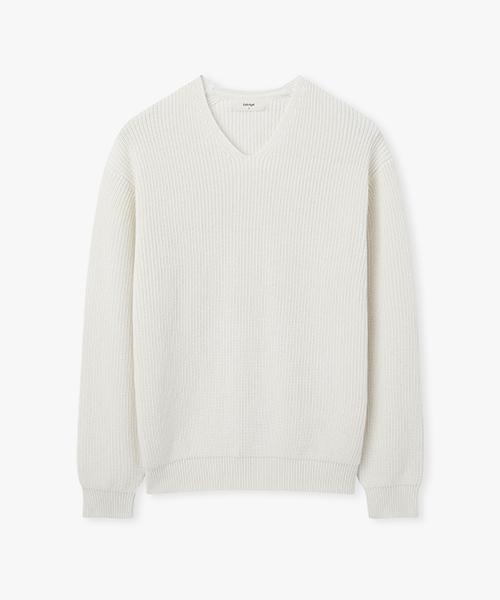 Pabeulega [Derek] Heavy Cotton V-Neck Knit (4 Colors)