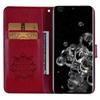 For Samsung Galaxy S25 Ultra Case Owl Flower Imprinted Leather Cover Wallet with Strap
