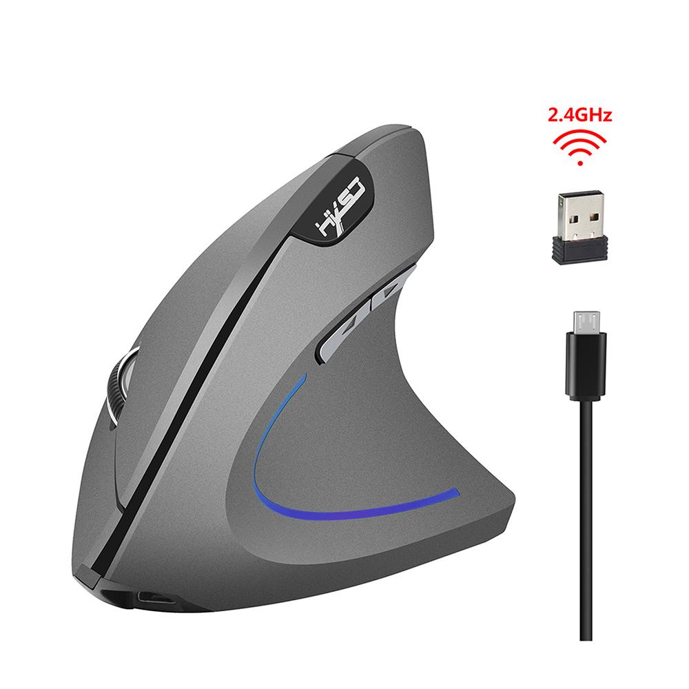 HXSJ Wireless Mouse Vertical Mice Ergonomic Rechargeable 3 DPI Optional Adjustable 2400 DPI Mouse