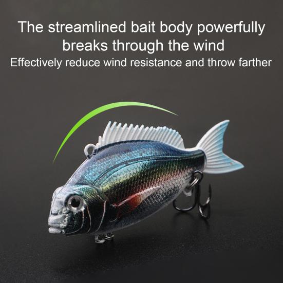 Hard Bait Swimbait with Treble Hook Realistic Looking Bright Color Natural Swimming Posture Portable Fishing Lure Fake Bait