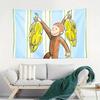 1pc Curious George Banana Polyester Tapestry 2D Print Wall Hanging for Bedroom Living Room Home Decor Cute Gift for Room Wall De