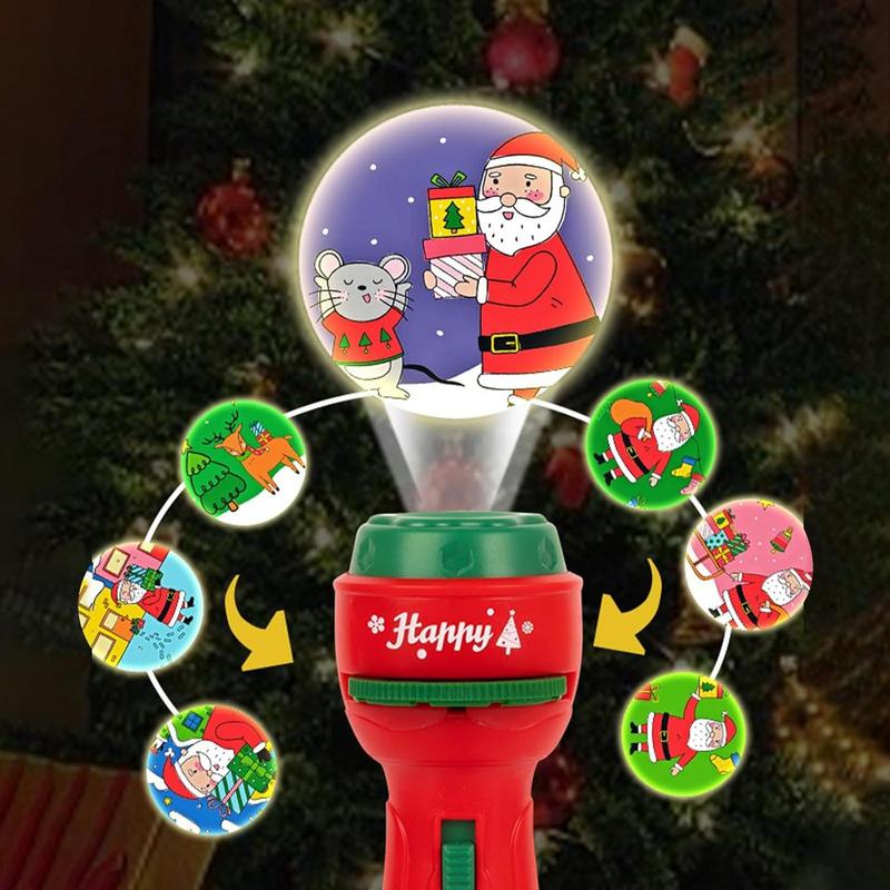 Children Projection Christmas Handheld Flashlight Projector 24 Kinds Of Design Education Santa Claus Tree Toys Gifts Flashlights