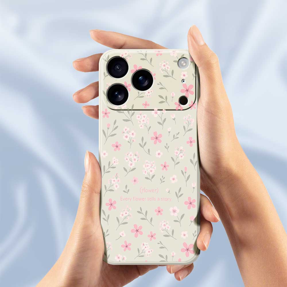 For iPhone 17 Pro Case Small Flower Pattern Printing Straight Edge TPU Phone Back Cover