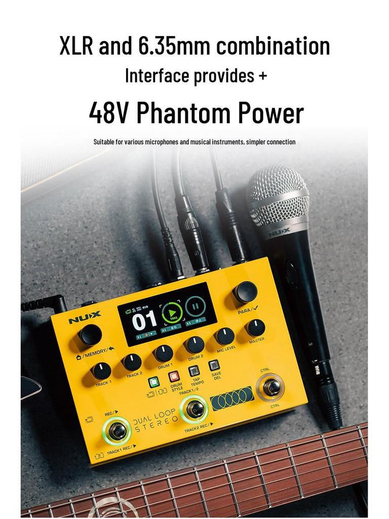 NUX DUAL LOOP Stereo Electric Guitar & Bass Effects Pedal Looper