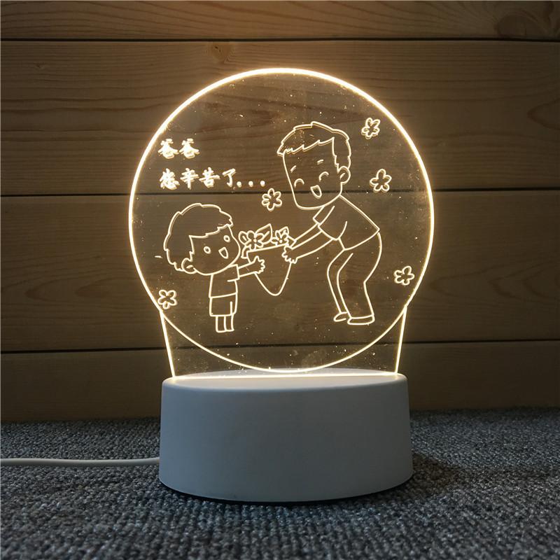Creative Acrylic Night Light Gift For Teachers Fathers And Boyfriend Birthday Festival